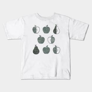 Distressed Apples and Pears in Weathered Grey Kids T-Shirt